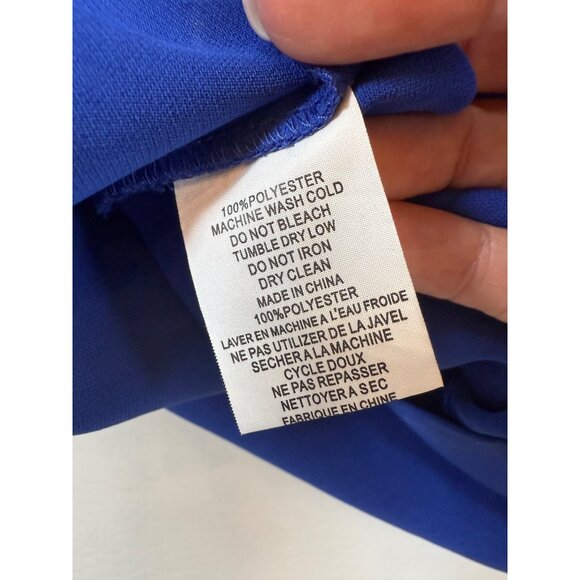 Trina Turk Womens Blue Asymmetrical Layered Dress XS Elegant FLAW - Picture 8 of 9